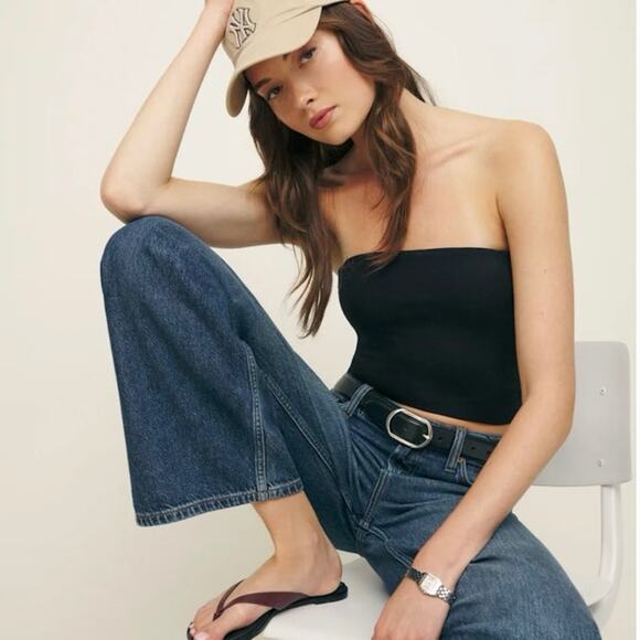 NWOT Reformation Seren Knit Top in Black SZ XS - Picture 2 of 6